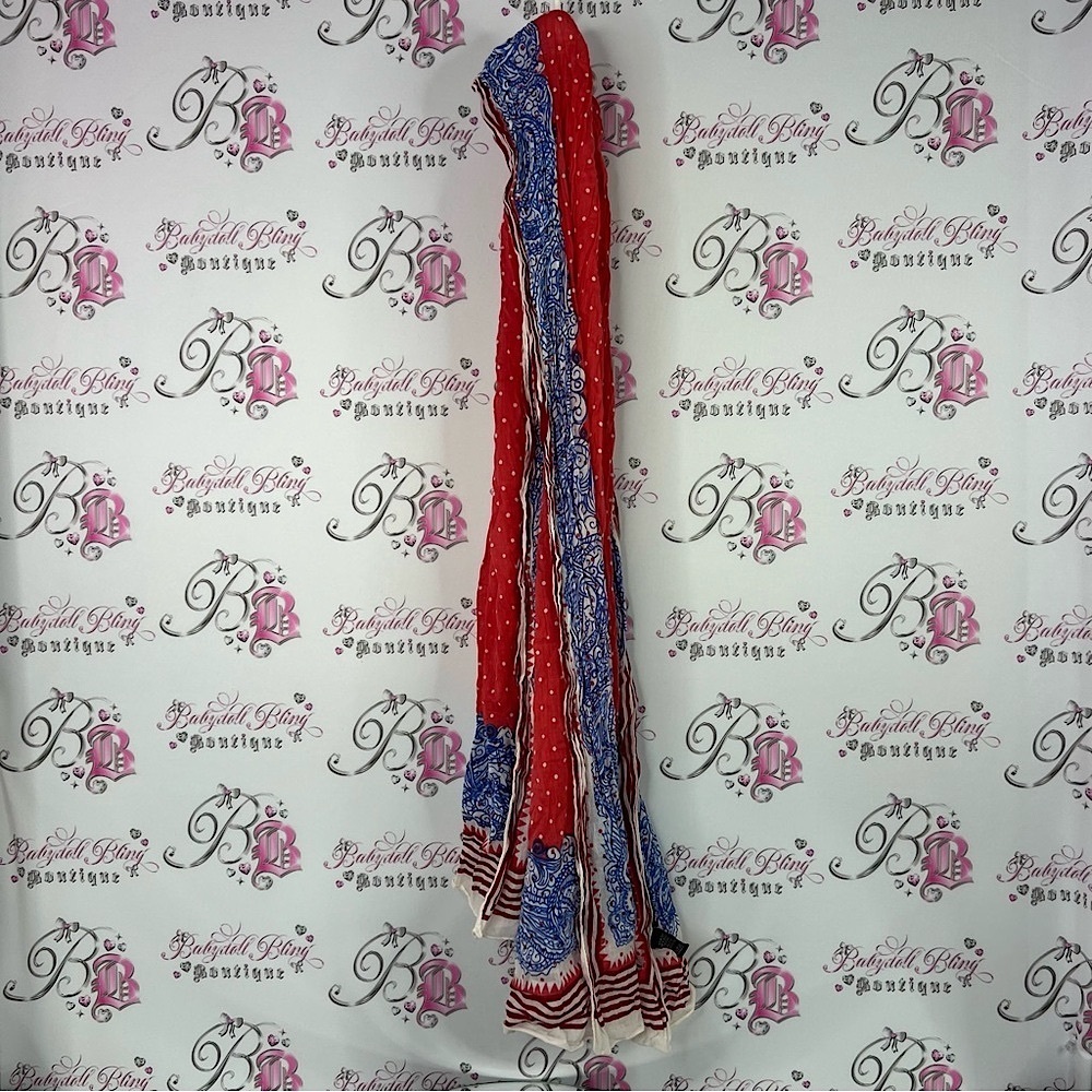 Scarf polka dot paisley stripes Red and Blue Women's Scarf scarve